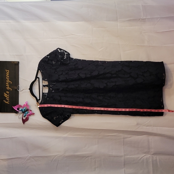 Loft Short Sleeve Black Lace dress Size 6 - Picture 3 of 8